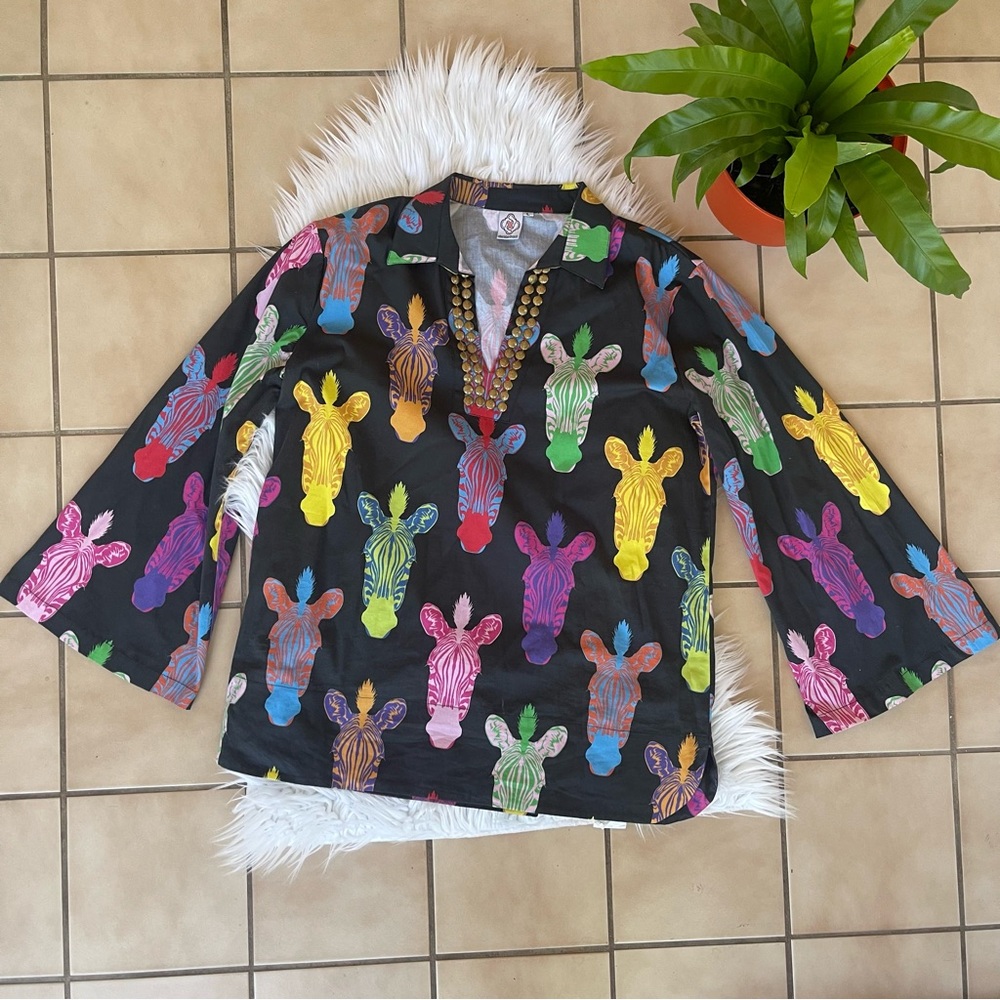 Sheridan French colorful zebra shirt